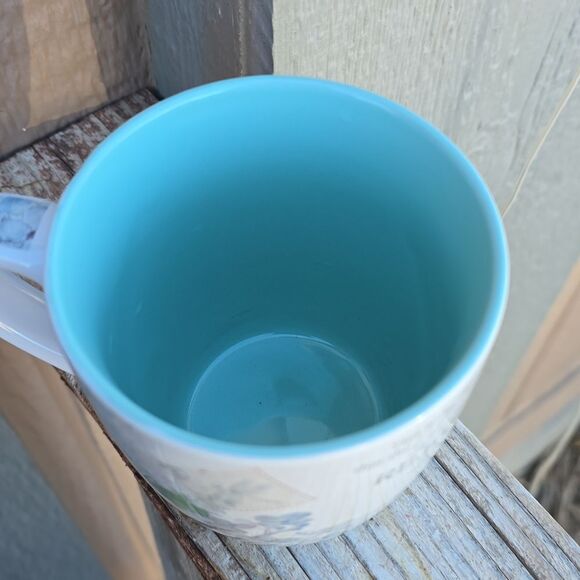 Rejoice  Psalm 118 / Inspirational Ceramic Mug blue 🔵 floral butterfly - Picture 4 of 8